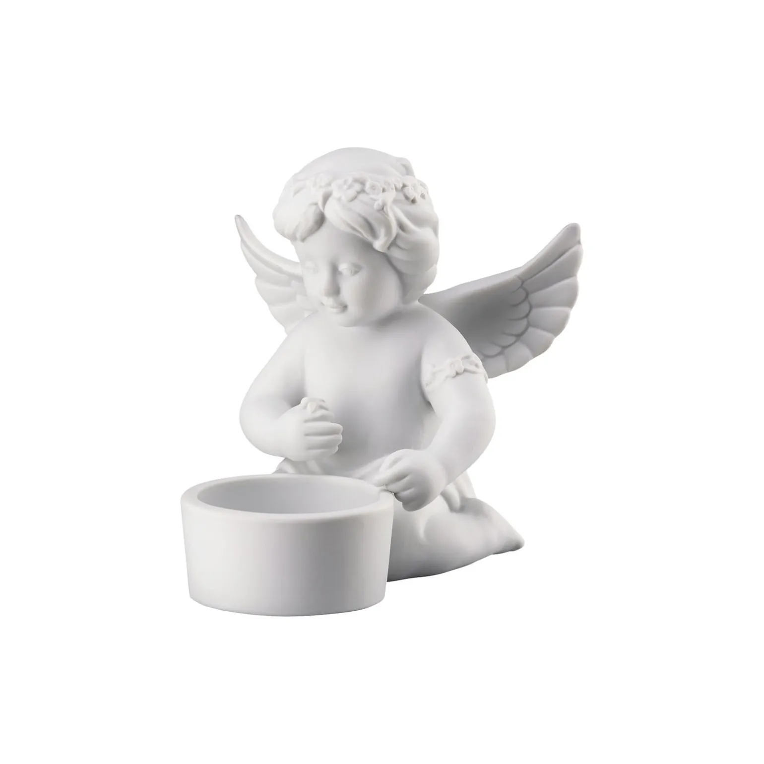 Engel mit Blumenkranz