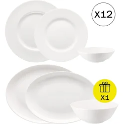 Klassisches Tafelservice für 12, 36-tlg. Geschirr-Set mit Geschenk