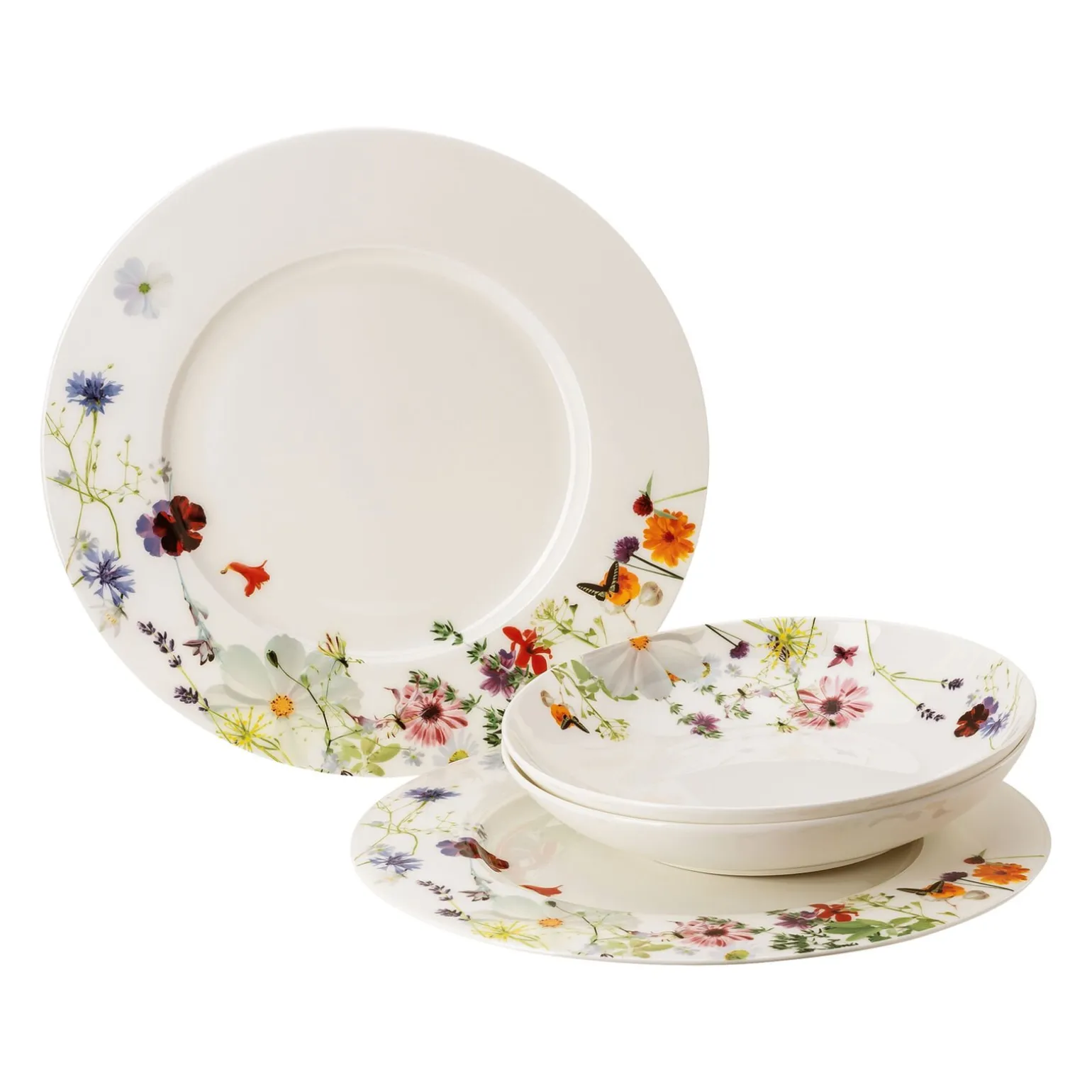 Set 4-tlg. mit Fahnen- und Couptellern